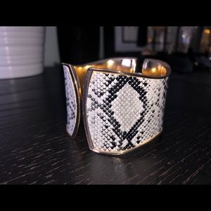 Gold/Snake Print Cuff Bracelet